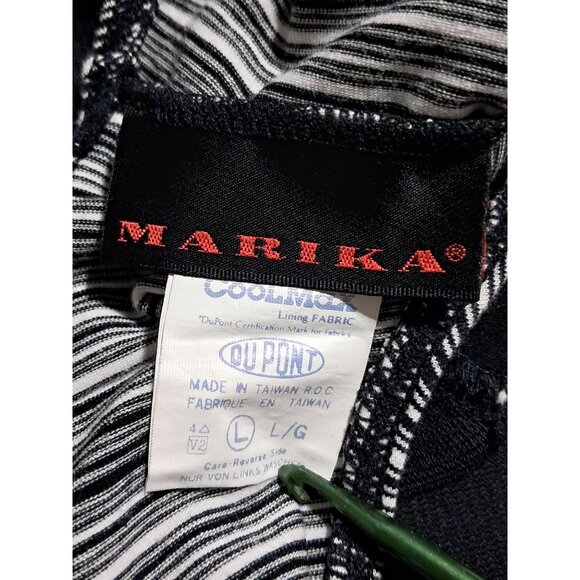 Vintage 80s Marika Dark Balletcore Black White Retro Bodysuit Leotard Size L - Picture 2 of 7